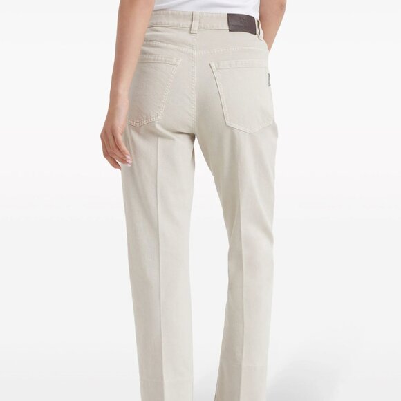 Brunello Cucinelli Monili Jeans Natural Denim Barrel Cuff Kick Flare Size 8 - Picture 3 of 11